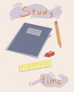 Poster for the organization of studies. study time.
